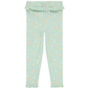 Caleón largo con volantes y estampado fantasía para niña 