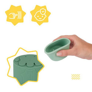 Jouet de bain set de 7 tasses silicone empilables  