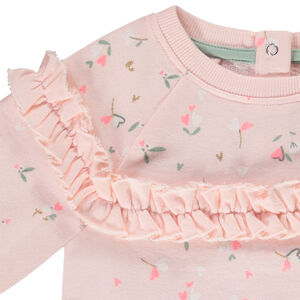 Sudadera de felpa estampado floral para bebé niña 
