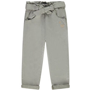 Pantalon en toile fantaisie avec broderies coeurs pour bébé fille 