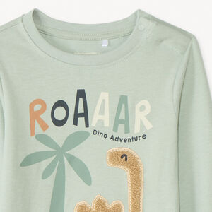 Camiseta de manga larga con motivo de dinosaurio para bebé niño 