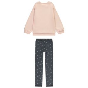 Conjunto de chándal de felpa con estampado de flores niña 