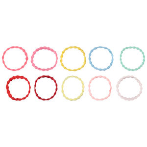 Lote de 10 gomas de colores y festoneadas para niña  Main Lote de 10 gomas de colores y festoneadas para niña