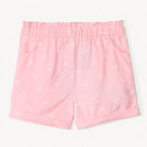 Pantalón corto de sarga estampada para niña bebé 