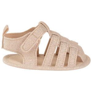 Sandalias cerradas y brillantes con velcro para niña 