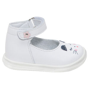 Zapatos de cuero con tira de velcro y estampado de gato  Main Zapatos de cuero con tira de velcro y estampado de gato