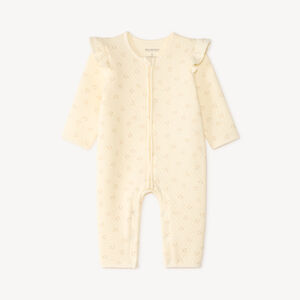 Monosuit de red con estampado de osito para niña. 
