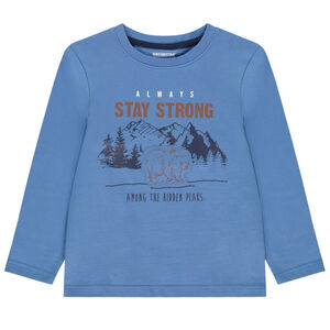 Camiseta de manga larga con parche de oso para niño 