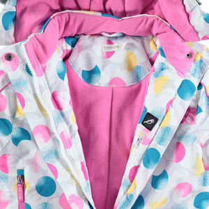 Mono de esquí con efecto 2 en 1 con lunares de colores all over 