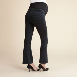 Jean flare de grossesse avec bandeau taille haute  