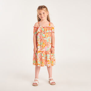 Vestido de tirantes con estampado divertido para niña. 