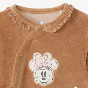 Pijama de terciopelo para bebé Minnie Disney con flores. 