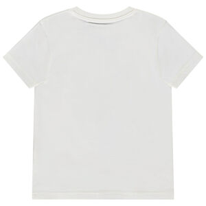 Camiseta de manga corta unicolor con estampado fantasía niño 