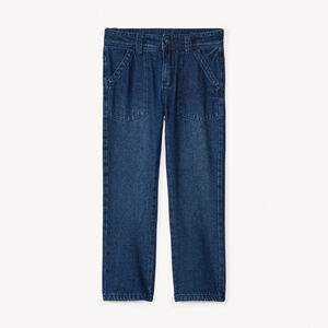 Pantalones vaqueros rectos forrados de micropolar para niño 