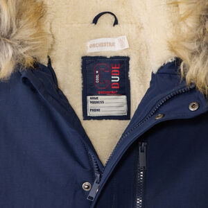 Parka con capucha y borde de pelo sintético desmontable para niño 