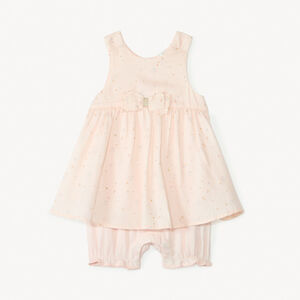 Monosuit corto efecto 2 en 1 con estampado divertido para niña. 