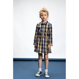 Robe chemise à carreaux + ceinture pour fille Main Robe chemise à carreaux + ceinture pour fille