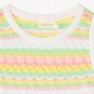 Top de punto tricotado con diseño para niña 