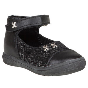 Zapatos merceditas de cuero de color negro con remaches con strass  Main Zapatos merceditas de cuero de color negro con remaches con strass