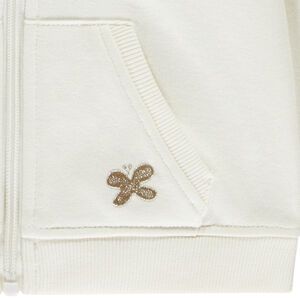 Gilet de felpa con bordado de mariposa para niña. 