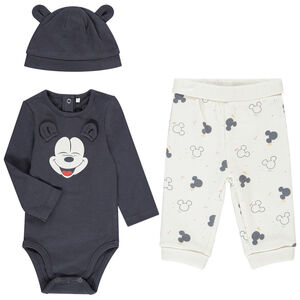 Conjunto en algodón con gorrito + bodi + pantalón con estampado de Mickey Mouse de Disney para bebé niño Main Conjunto en algodón con gorrito + bodi + pantalón con estampado de Mickey Mouse de Disney para bebé niño