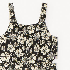 Mono de tirantes largo con estampado de flores exóticas niña 
