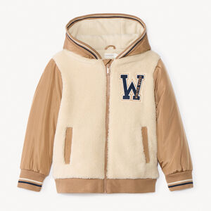 Blouson bi-matière en sherpa avec capuche pour garçon  Main Blouson bi-matière en sherpa avec capuche pour garçon