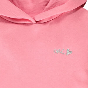 Sudadera de felpa lisa con bordado para niña 