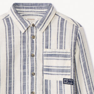 Camisa de rayas con gran bolsillo niño 