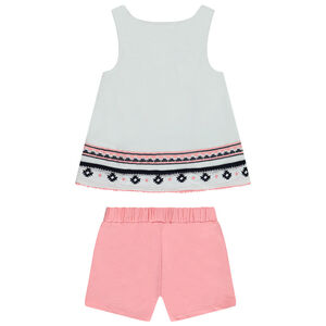 Conjunto de camiseta sin mangas con bordados de Minnie Disney y short niña 