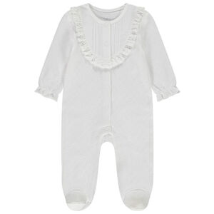 Pelele de punto calado corazones para bebé niña 