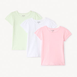 Lote de 3 camisetas de manga corta con estampado de corazón para niña 