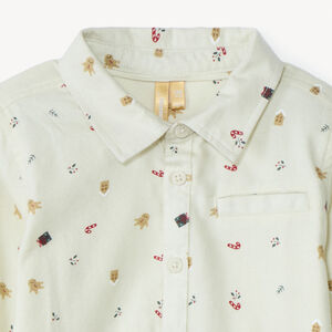 Camisa de manga larga con estampado navideño para bebé niño 