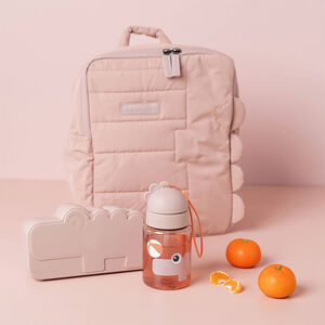 Botella con pajita 280ml Playground rosa 