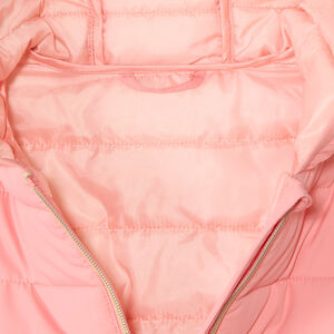 Chaqueta acolchada fina con capucha unicolor niña 