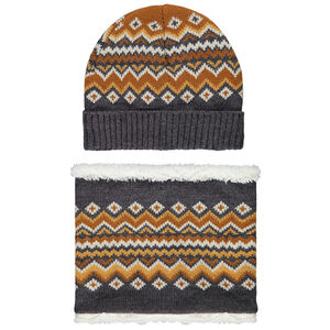 Conjunto de gorro y cuello de punto con forro de sherpa niño 