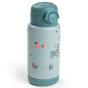 Gourde isotherme avec paille 340ml Tiny Farm Bleu 