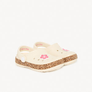 Sabots con parche de flor y suela efecto corcho para niña 