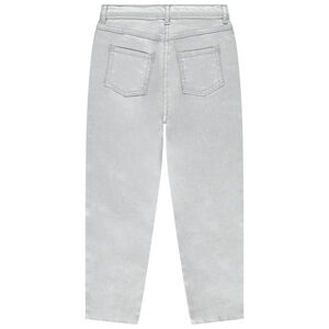 Jeans de corte recto plateados para niña 