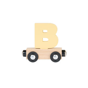 Carro de madera letra "B" - amarillo 