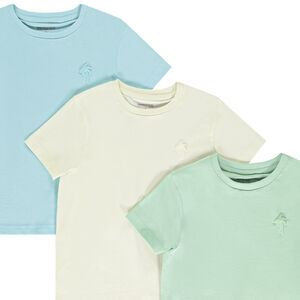 Lote de 3 camisetas de manga corta lisas con estampado niño 