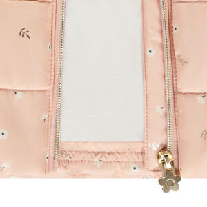 Doudoune sin mangas lúdica estampada de flores para bebé niña 