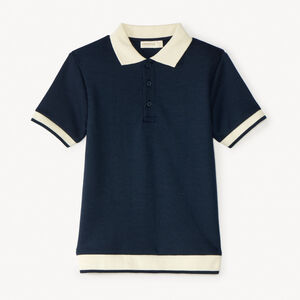 Polo de manga corta bicolor para niño. 