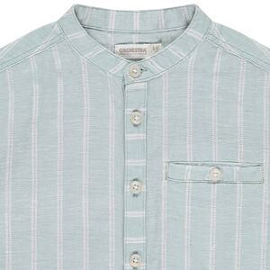 Camisa de manga corta a rayas con cuello mao para niño 