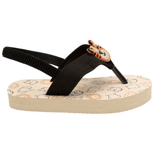 Chanclas con tira flexible estampadas con insignia de tigre para bebé niño 