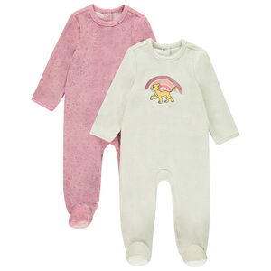 Lote de 2 peleles de terciopelo Nala Disney para bebé niña con diferentes aperturas según la edad 