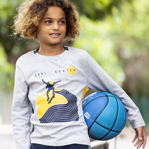 T-shirt manches longues visuel rubber print pour garçon Main T-shirt manches longues visuel rubber print pour garçon