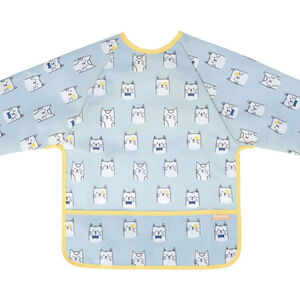 Badabulle babero de manga larga azul 