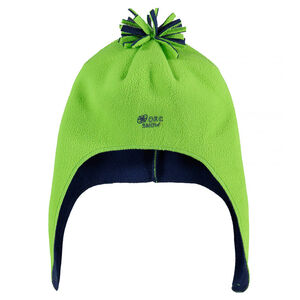 Bonete peruano de micropolar con pompón y logo en el frente 