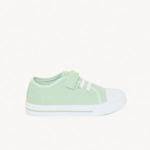 Zapatillas bajas de lona con cordones elásticos y velcro niño 